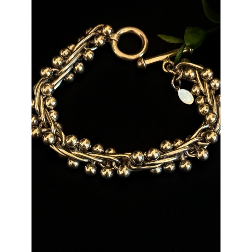 Silpada Sterling Silver Multi Strand Bead Toggle Bracelet 8.5 Inch 75.1g B1266 - Picture 5 of 8